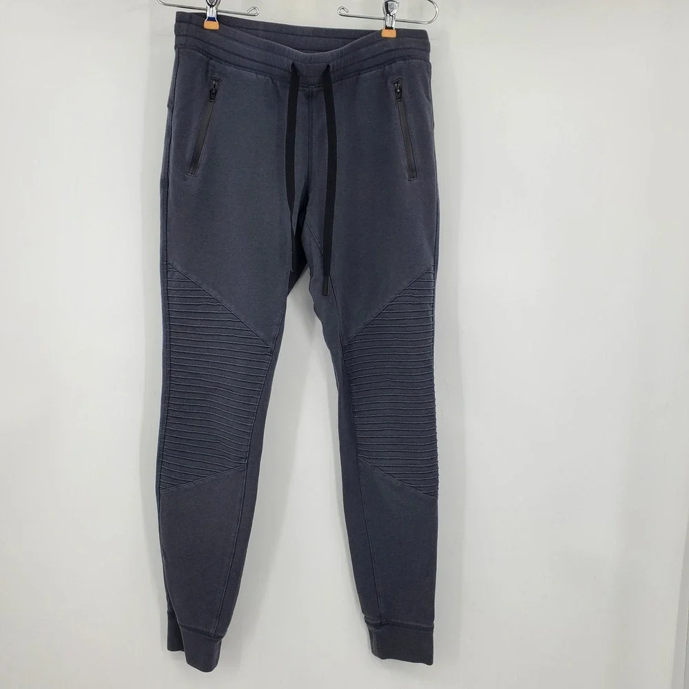 Alo Yoga Women Urban Moto Sweatpants Gray Joggers Small Biker Athletic Lounge